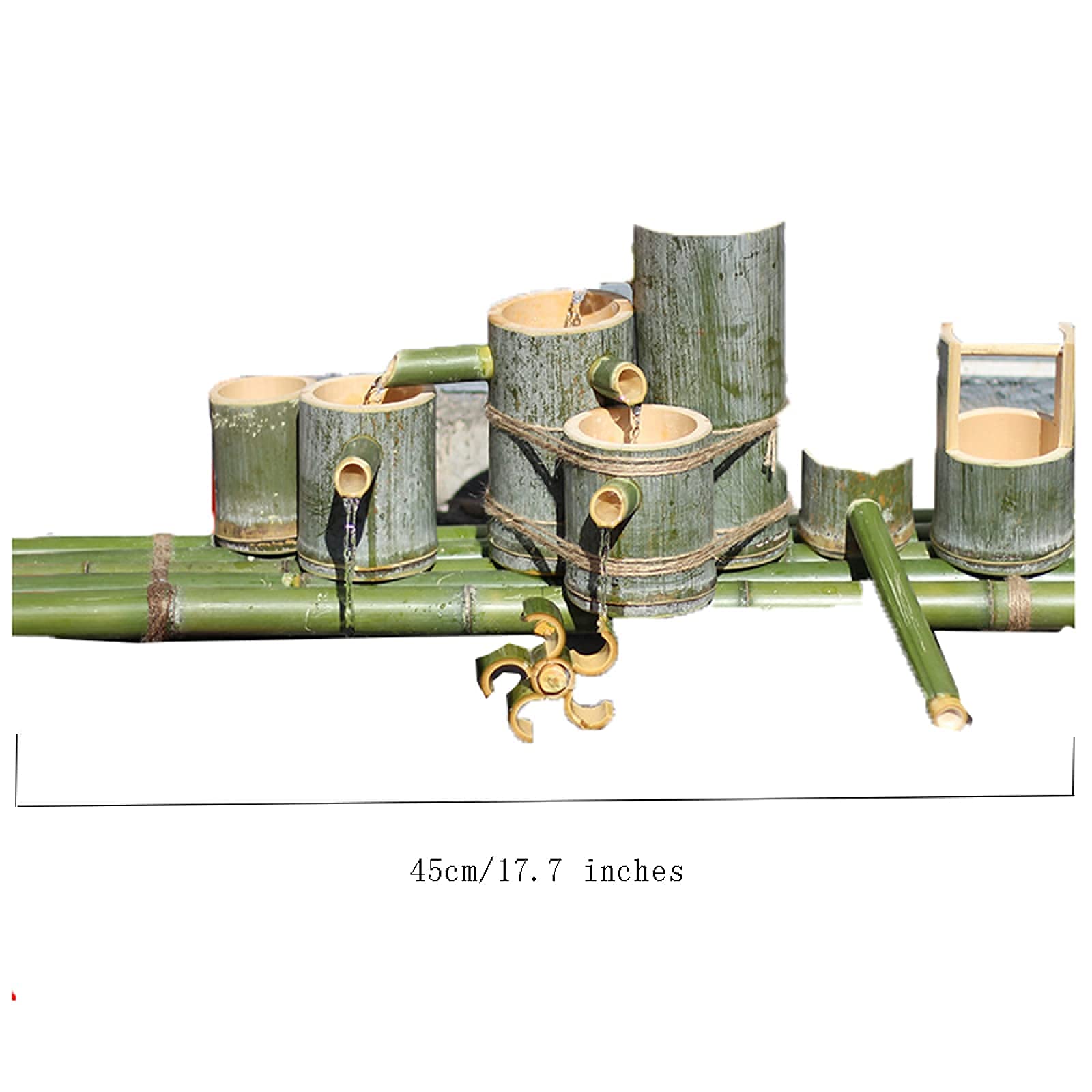Solar Powered Bamboo Water Fountain - Outdoor Garden Decoration with Flowing Water Feature, Eco-Friendly Landscape Pump for Yard & Patio | Perfect for Zen Gardens, Backyard Decor & Relaxing Ambiance