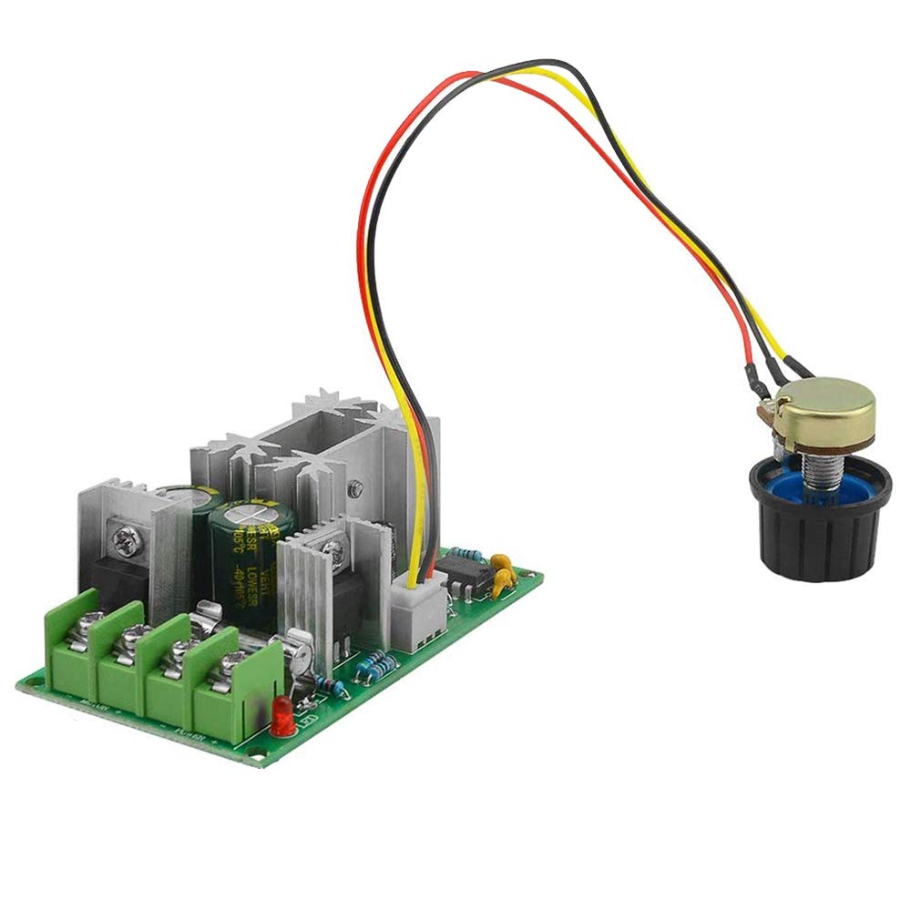 12V 24V 36V 48V DC Motor Speed Controller - High Power PWM Drive Module with Adjustable Speed & 20A Capacity - Compact LED Dimmer for DIY Robotics, CNC Machines, and Electric Vehicles