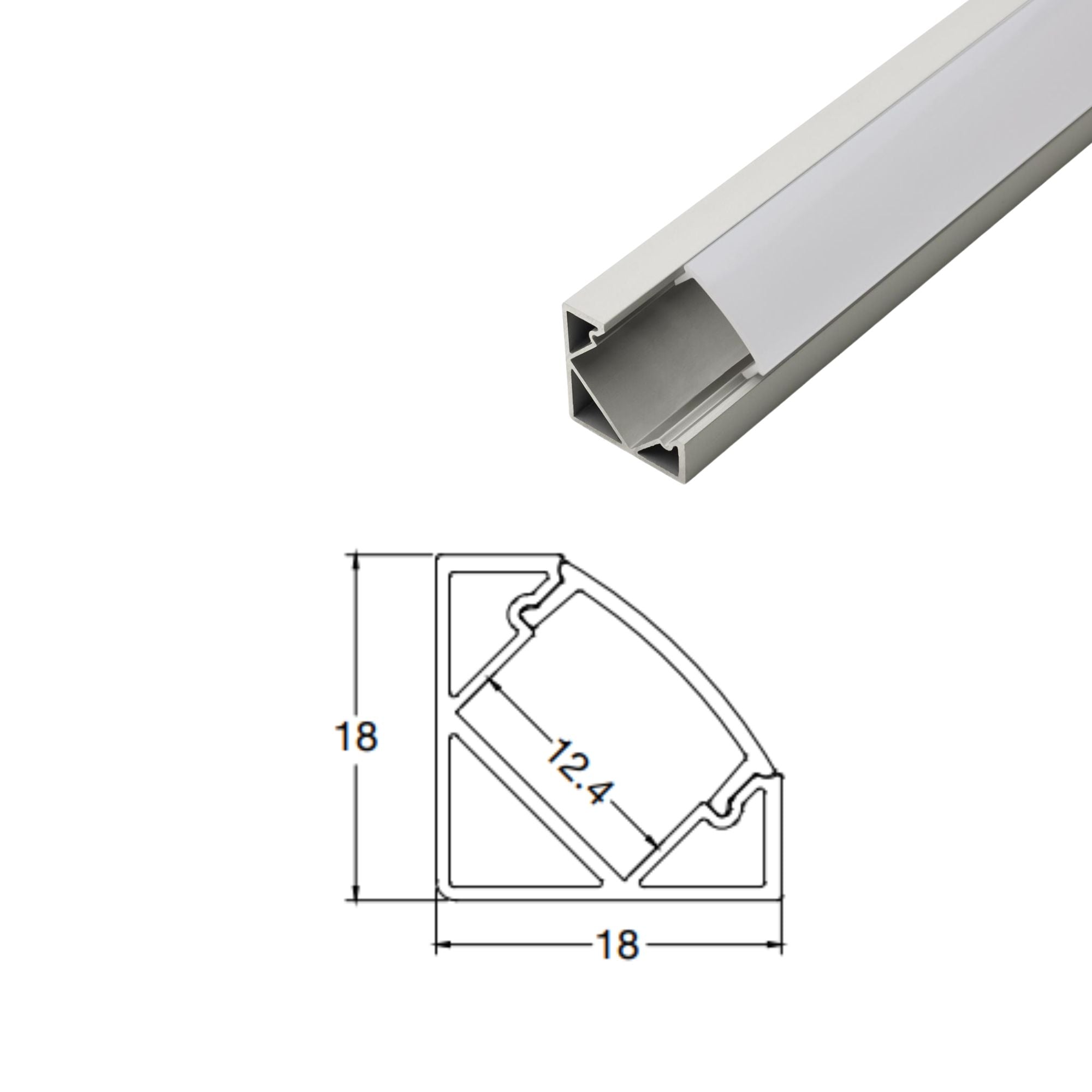 40-45 Degree Angled Aluminum Channel - 5 Pack for DIY Projects, Shelving & Home Improvement (Heavy Duty Metal Trim)