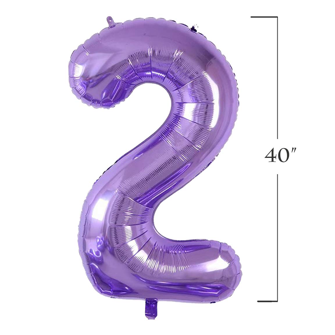 40 Inch Purple Jumbo Digital 2 Number Balloons - Giant Foil Mylar Balloons for Birthday Parties, Weddings, Bridal Showers, Engagement Photos & Anniversaries - Perfect for Party Decorations, Photo Backdrops & Celebration Events (Purple 2)