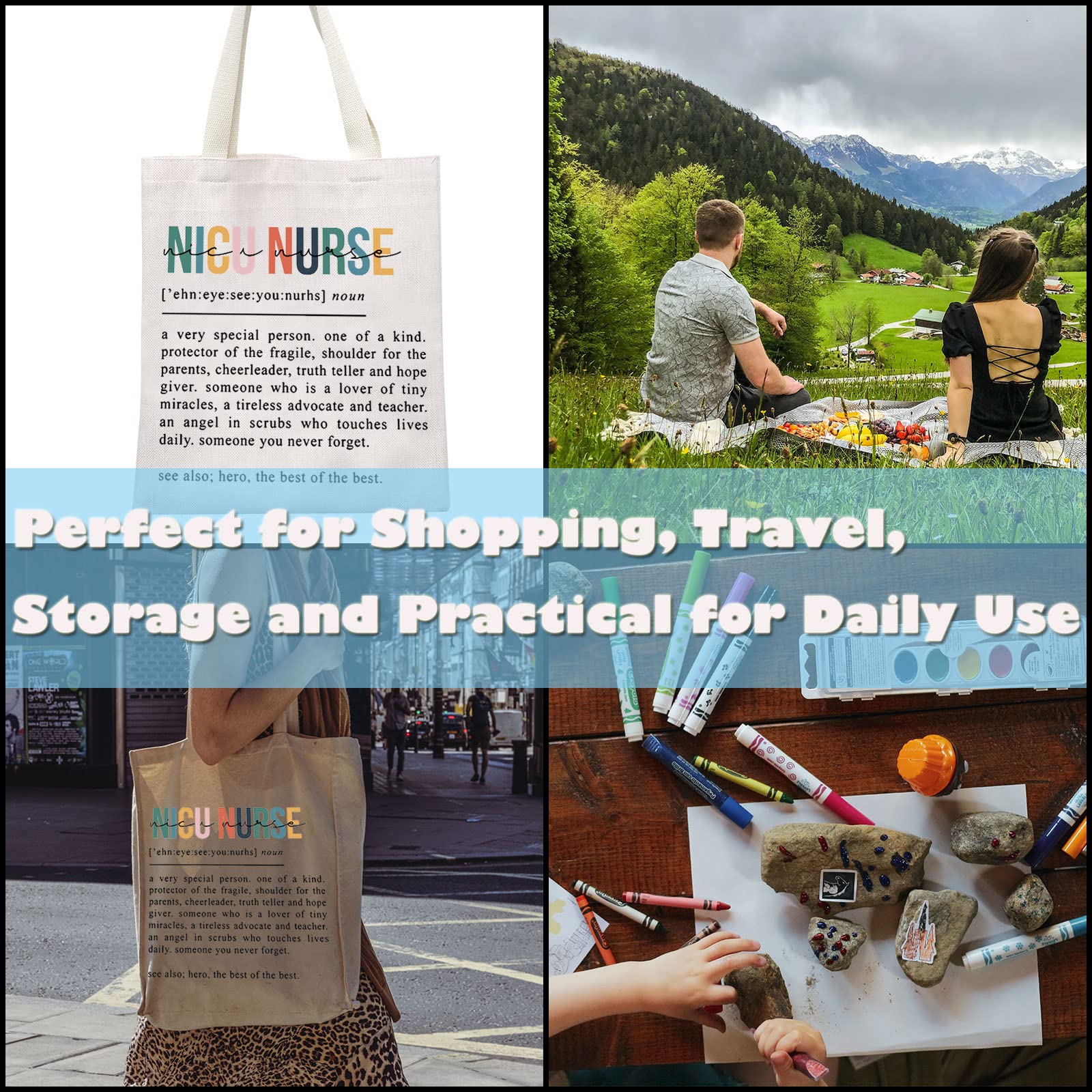 Premium NICU Nurse Tote Bag - Personalized RN Nursing Gift for Graduation, Work & Antepartum Nurses - Durable & Stylish Definition Tote for Medical Professionals - Perfect for Hospital Shifts, Clinicals & Nursing School