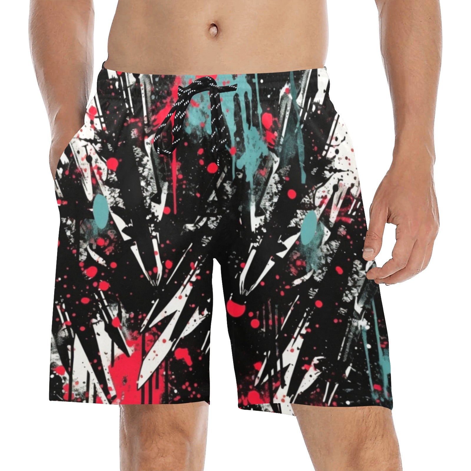 Radical Paint Beach Shorts - Quick-Dry Swim Trunks for Men, Comfortable & Stylish - Perfect for Swimming, Surfing, and Summer Vacations
