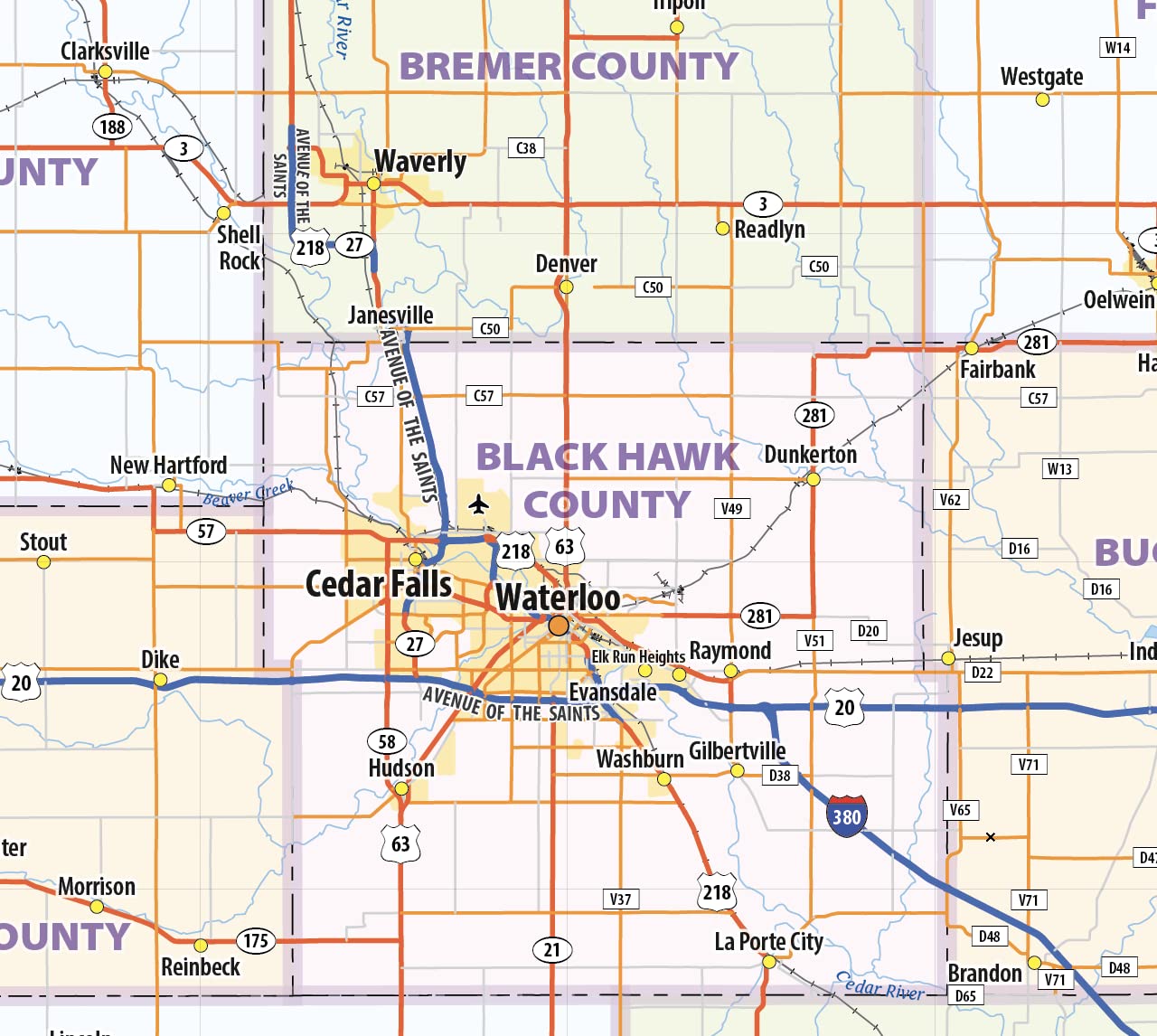 Iowa Laminated Wall Map - 43