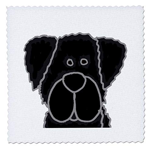 Cute Funny Black Newfoundland Puppy Dog Face Carto