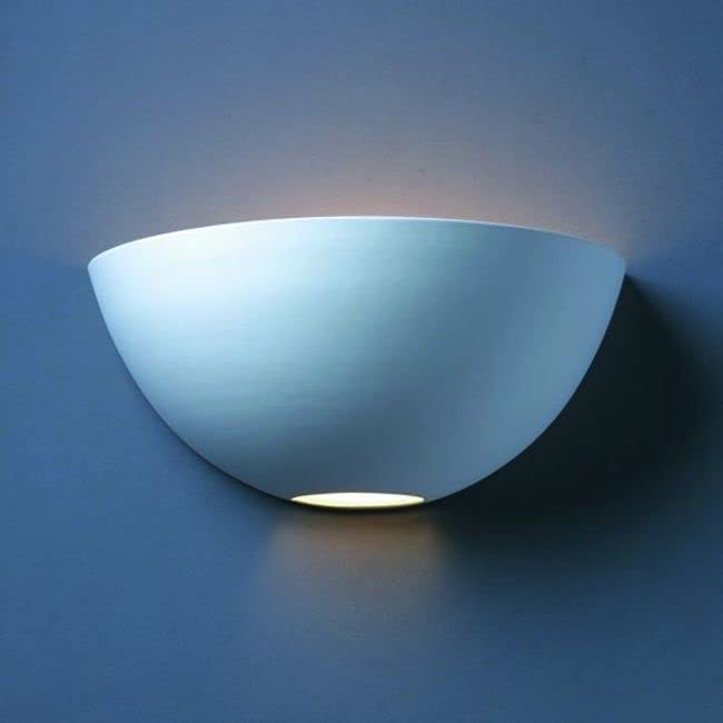 Justice Design CER-1325-BIS Large Metro Sconce Wall Light - No Diffuser, Bisque Finish (Unfinished), Standard Lamping - Perfect for Living Room, Bedroom, or Hallway Lighting