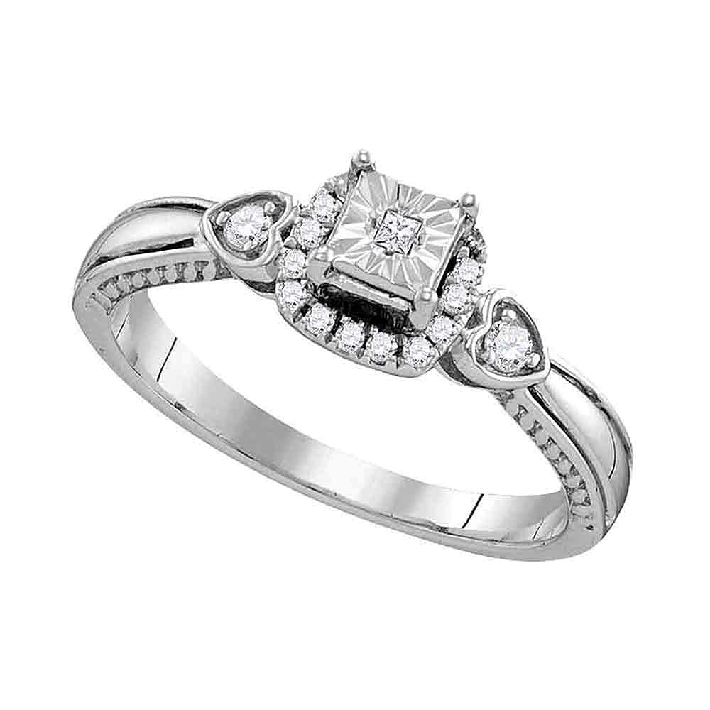 Sterling Silver Round Diamond Solitaire Engagement Ring 1/6 CTTW - Elegant Bridal Wedding Jewelry for Proposals, Anniversaries & Special Occasions