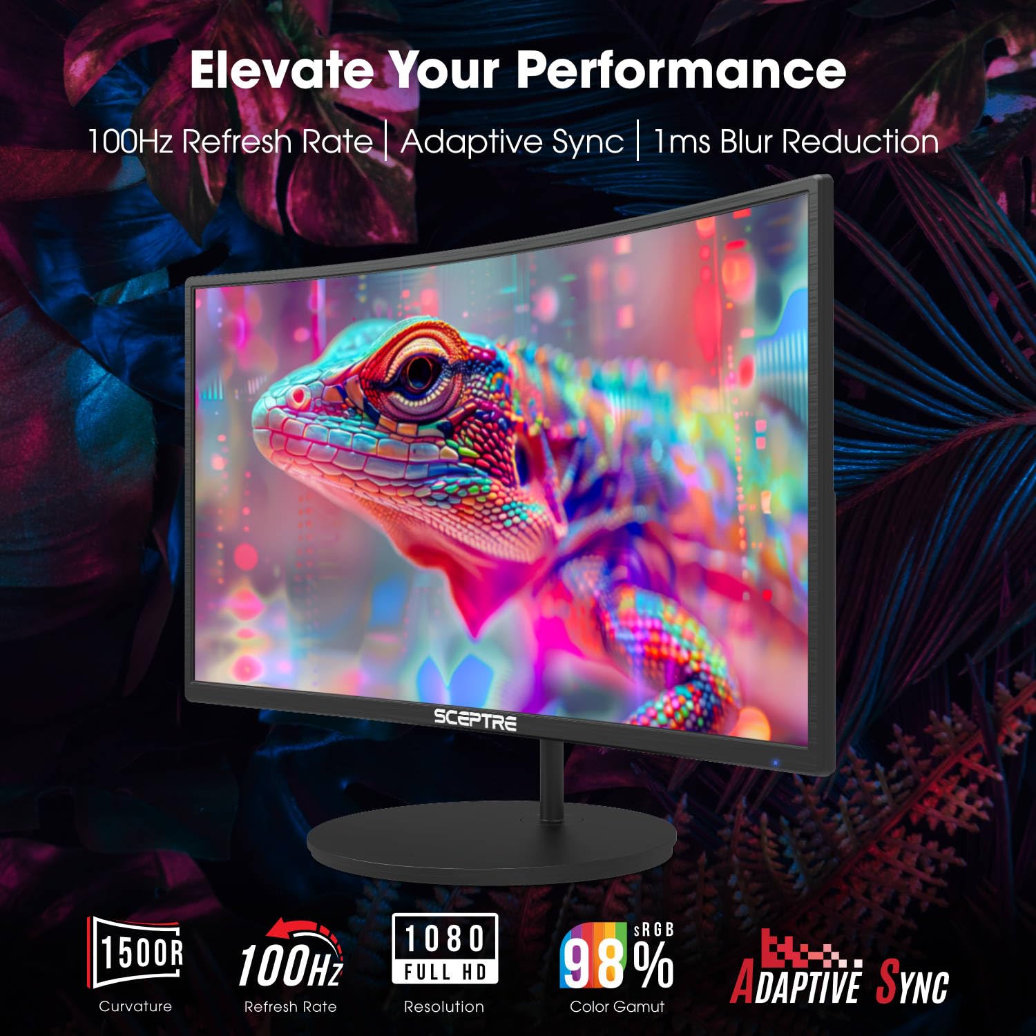 Sceptre 27-Inch Curved Gaming Monitor - Full HD 1080p, 75Hz Refresh Rate, HDMI & VGA Ports, Built-in Speakers, Ultra-Thin Bezel Design - Perfect for Home Office, Gaming & Entertainment (C275W-1920RN)