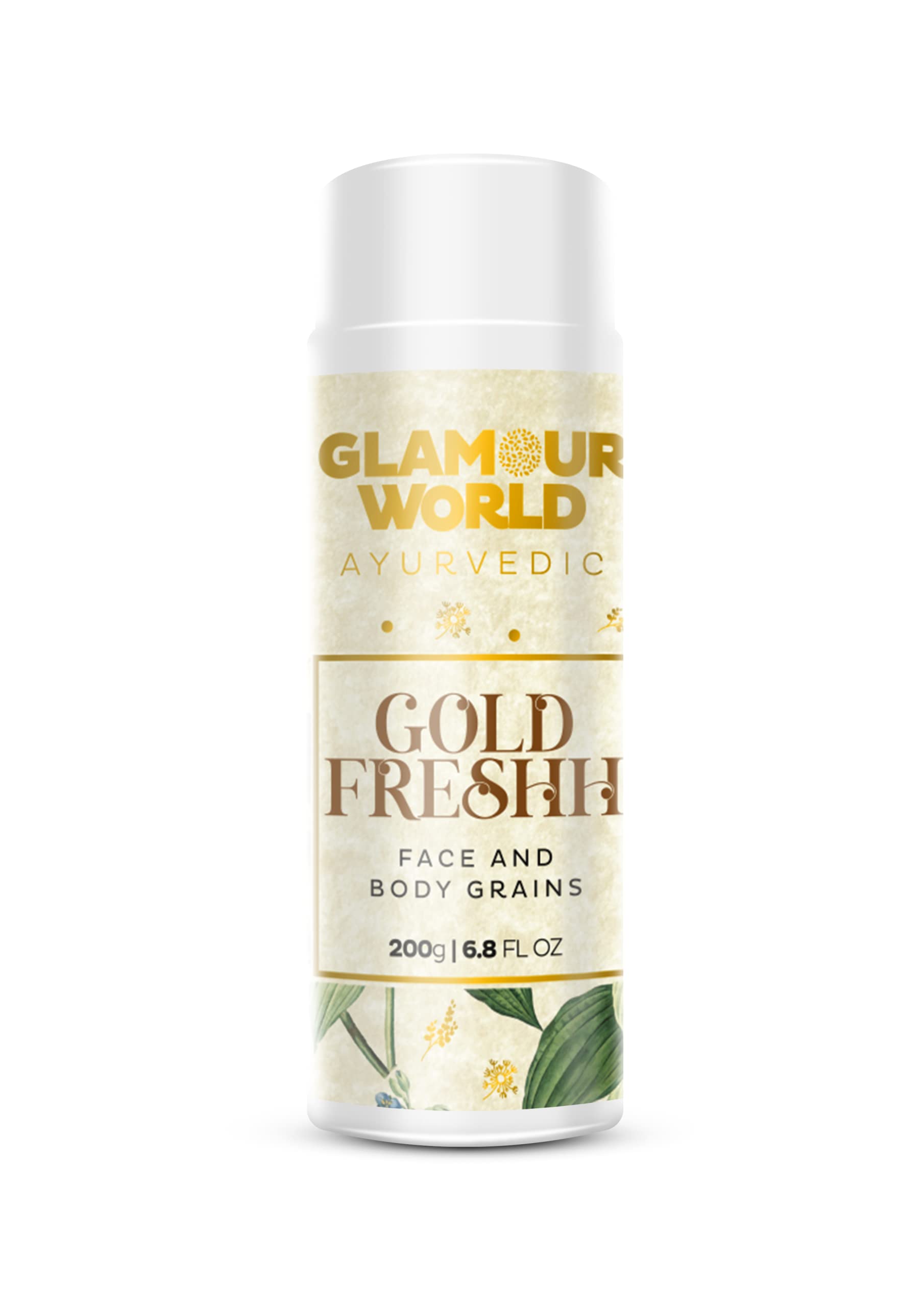 Glamour World Ayurvedic Gold Fresh Herbal Powder for Face, Neck & Body - 200g | Skin Brightening Treatment | Natural Beauty Care for Glowing Skin | Perfect for Daily Skincare Routine & Spa Treatments