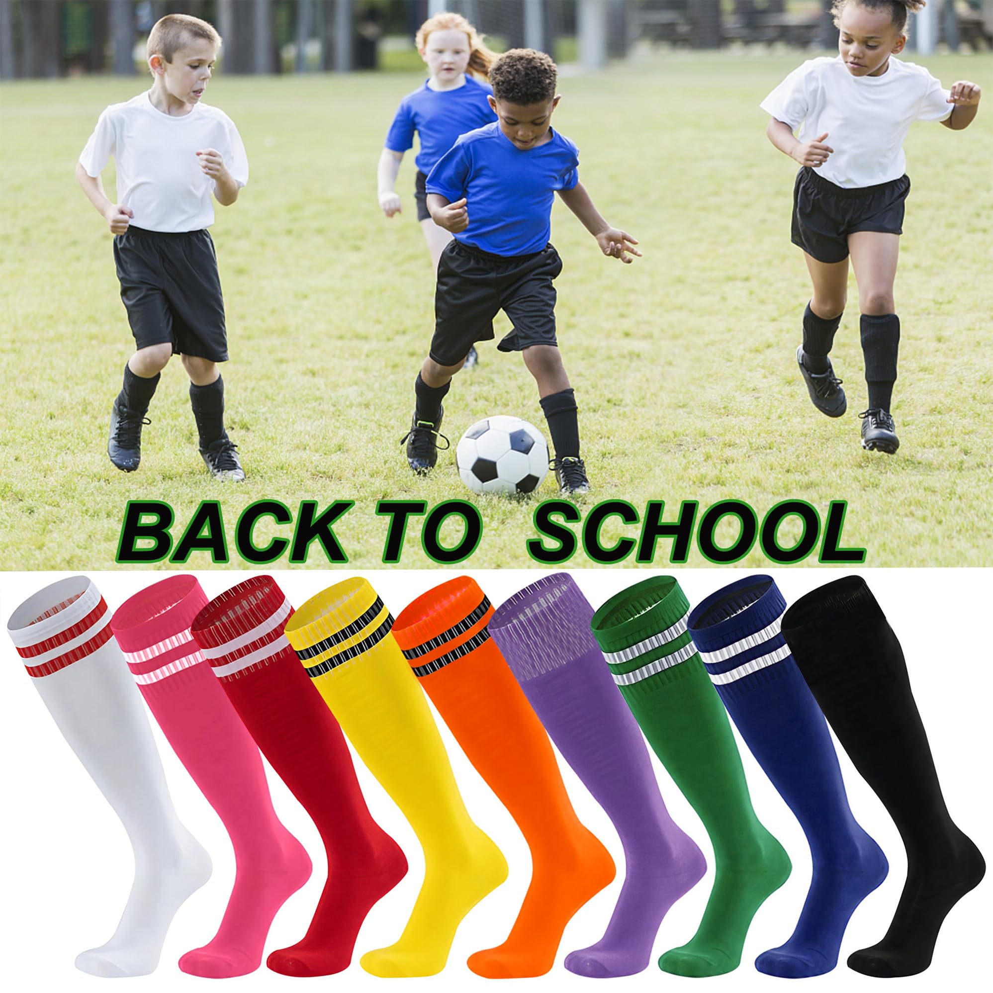 **Youth Soccer Socks - Long Knee High Cushioned Team Socks for Kids | Football, Softball & Baseball | Perfect for Training, Games & Sports Activities**