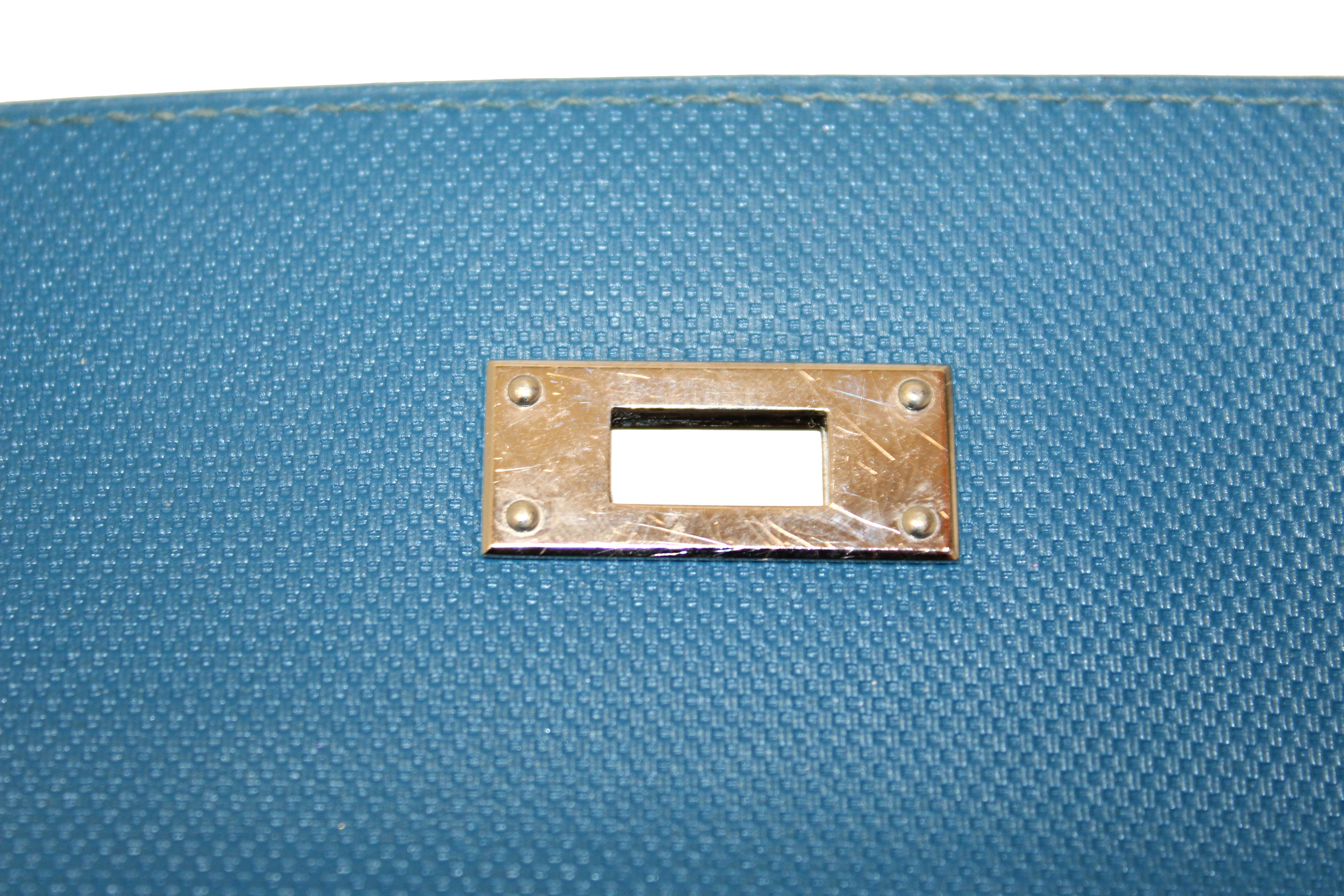 Authentic Hermes Bleu Colvert Leather Kelly 28 Lace Bag - Luxury Handbag for Women, Perfect for Parties, Weddings & Special Occasions