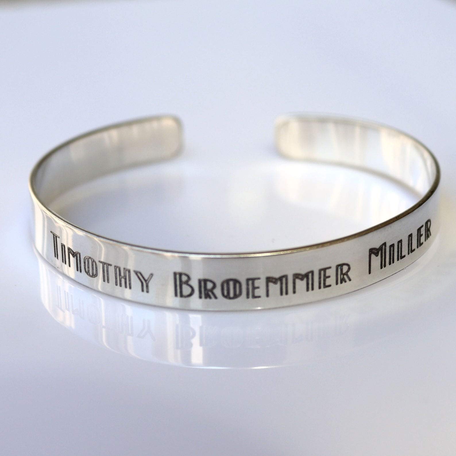 Custom Mens Name Cuff Bracelet - 925 Sterling Silver Adjustable Birthday Gift for Him, Perfect for Anniversaries, Weddings & Special Occasions