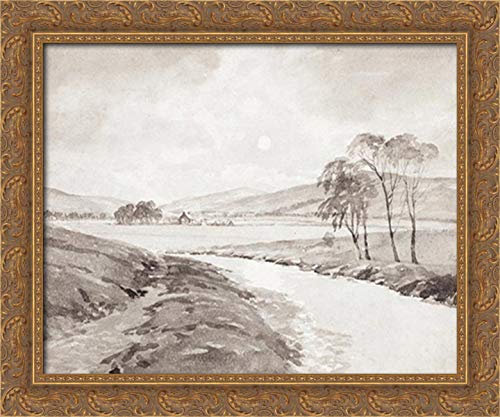 Tom Scott Border Landscape 24x20 Gold Ornate Wood Framed Canvas Art - Elegant Wall Decor for Living Room, Bedroom & Office