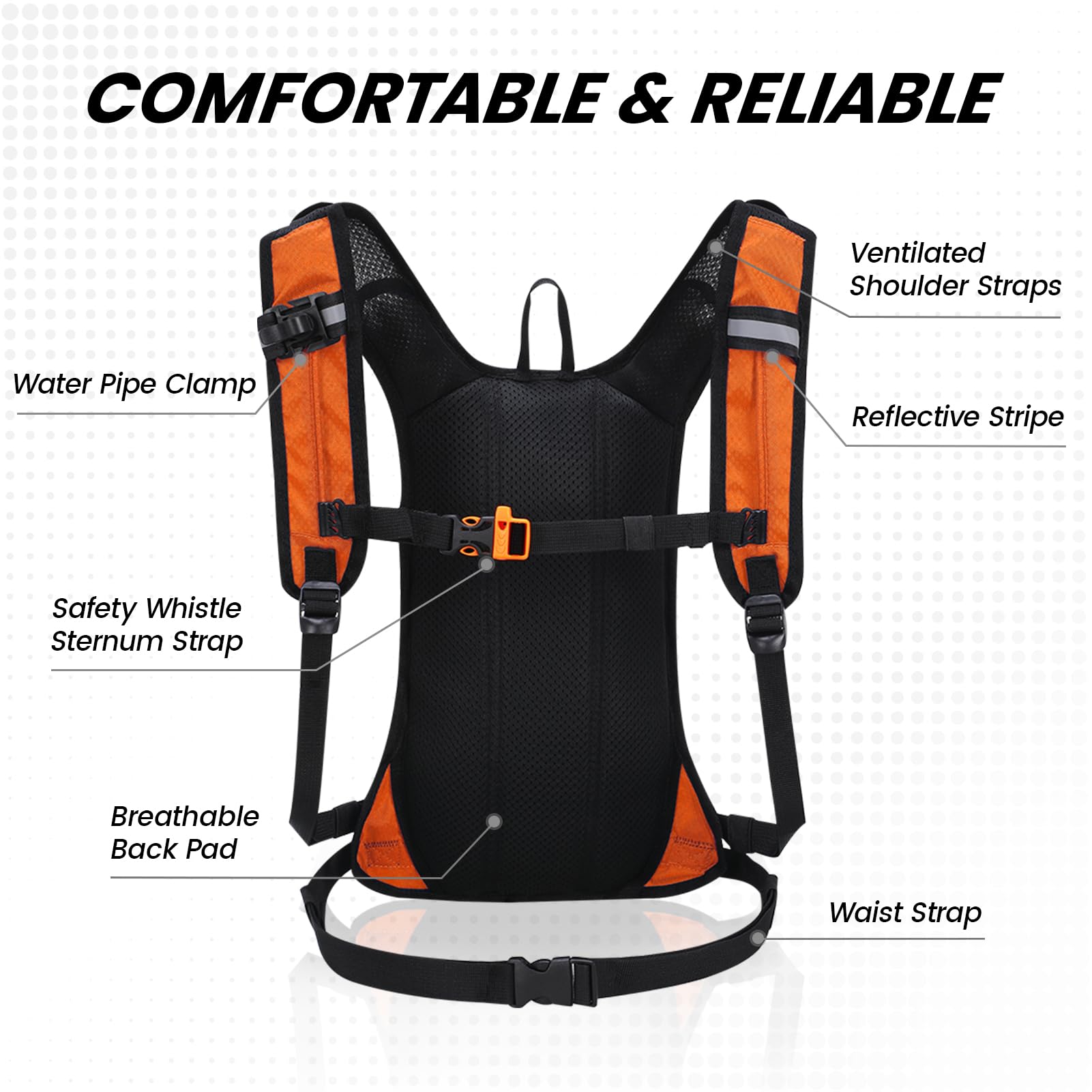 Lightweight Hydration Pack Backpack with 2L Water Bladder - Perfect for Hiking, Cycling, Running & Outdoor Activities | Unisex Design for Men & Women