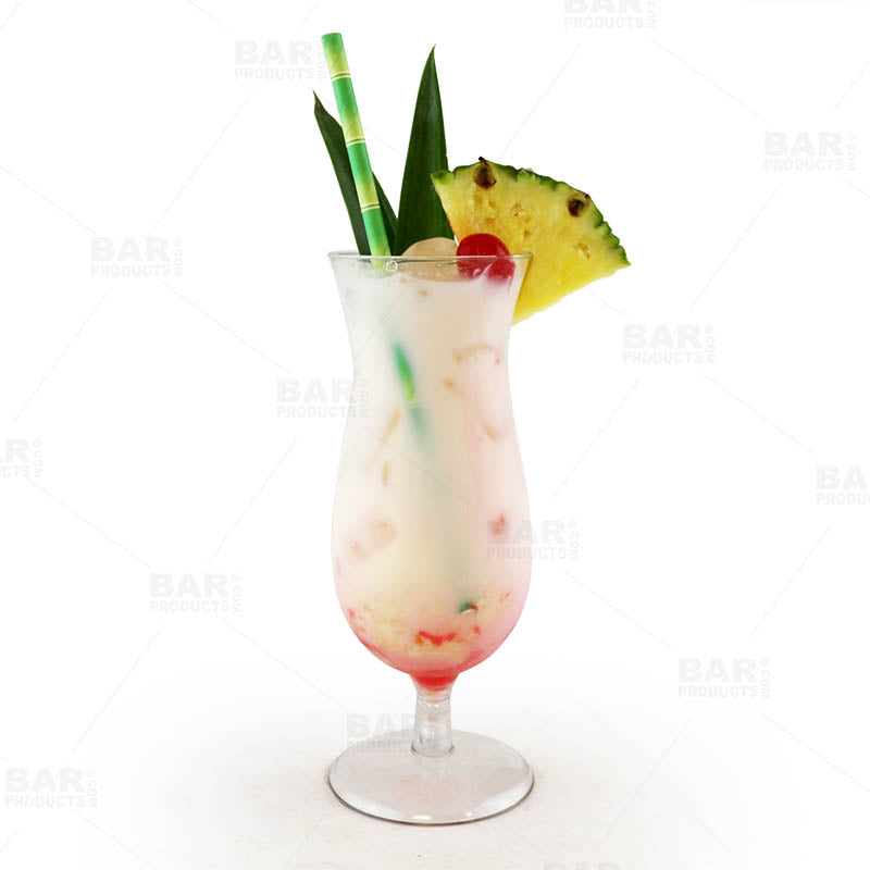 BarConic® 14oz Hurricane Cups - Clear PET Plastic Cocktail Glasses for Tropical Drinks, Margaritas & Party Beverages - Perfect for Beach Bars, Poolside Sipping & Summer Gatherings
