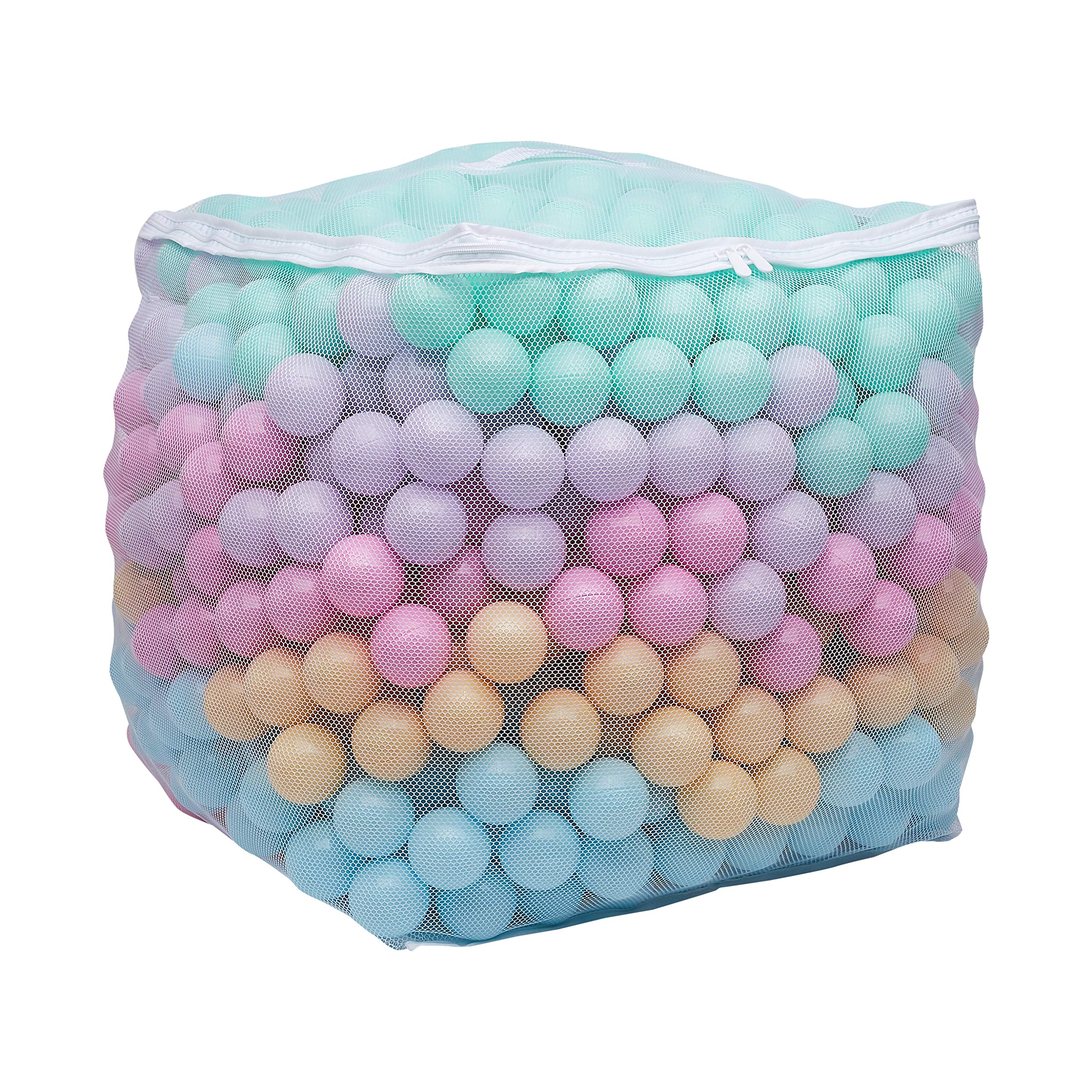 Amazon Basics BPA-Free Crush-Proof Plastic Ball Pit Balls - 1000 Count, 6 Pastel Colors with Storage Bag - Safe for Toddlers & Kids 12+ Months - Perfect for Playpens, Ball Pits, Daycares, and Indoor Play Areas