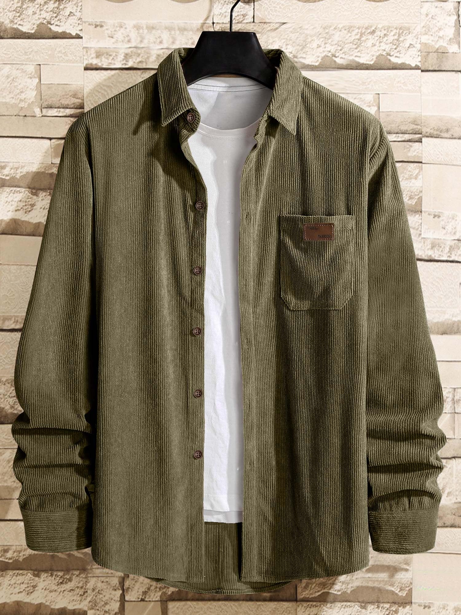 Men's Corduroy Shirt Jacket - Button Down Long Sleeve Work Shirt with Pocket | Casual & Workwear for Fall & Winter Outfits