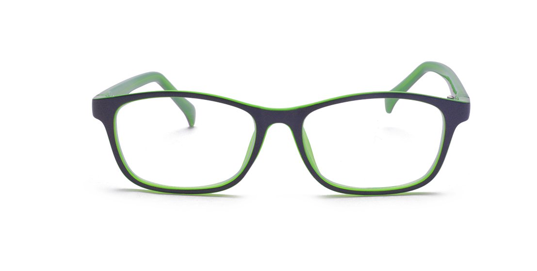 ALWAYSUV Kids Blue Light Blocking Glasses - Anti Eye Strain Glasses for Children, Transparent Lens, Green Frame - Perfect for Online Classes, Gaming & Screen Time Protection