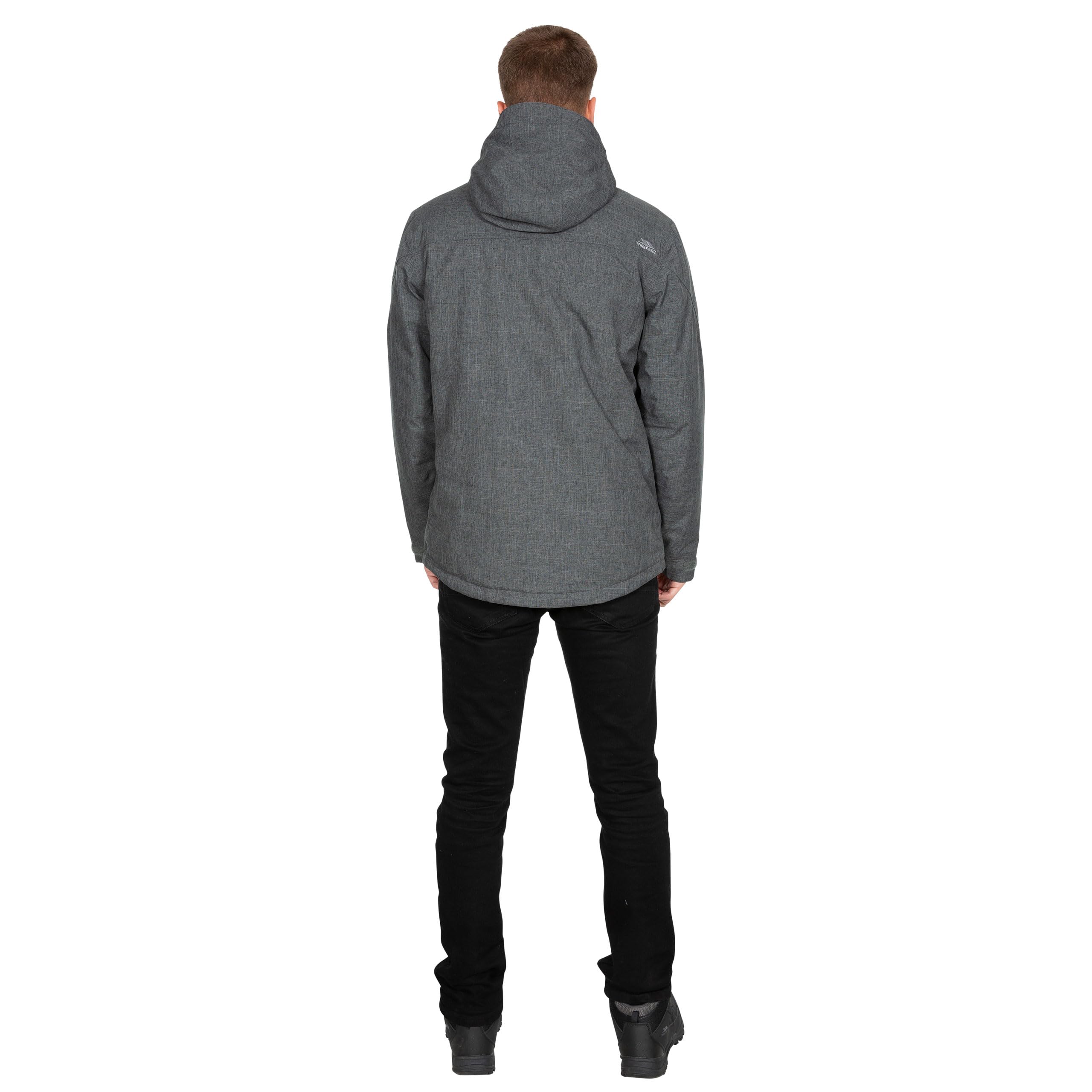 Fyfinn Men's Padded Waterproof Winter Jacket - Insulated Windproof Coat for Outdoor Activities, Hiking & Camping - Dark Grey XXXL