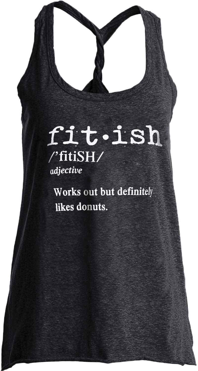 IRISGOD Women's Workout Tank Top - Summer Graphic Twisted Back Sleeveless Gym Shirt - Perfect for Yoga, Running & Fitness Training