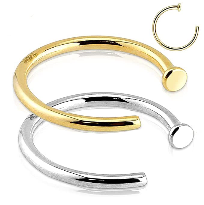 14K Solid Gold Nose Ring - 8mm Hoop Body Jewelry for Women & Men | Hypoallergenic, Non-Irritating & Skin Safe | Perfect for Everyday Wear, Parties & Special Occasions