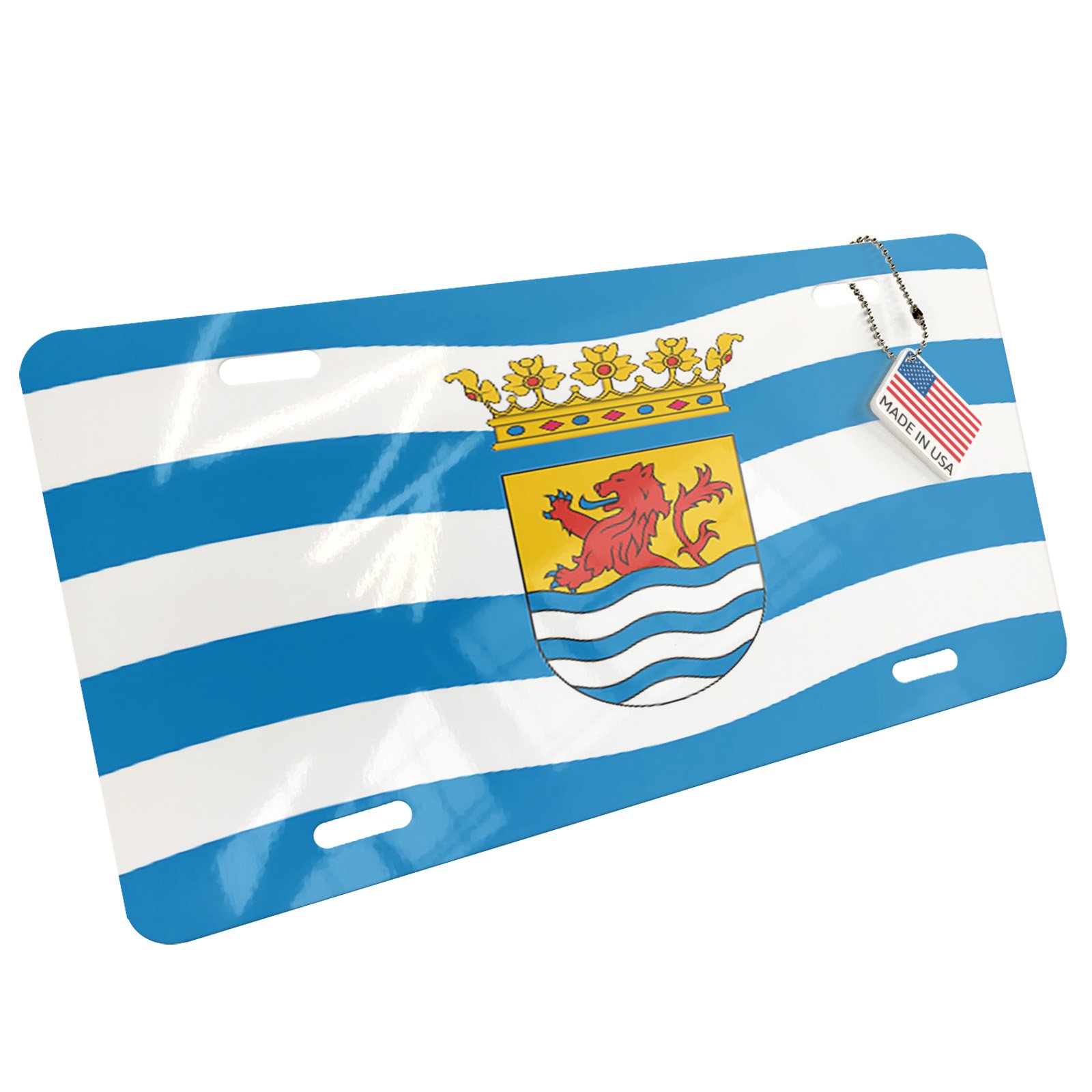 Metal License Plate with Zeeland (Sealand) Flag - Netherlands Region Car Accessory - Perfect for Car Enthusiasts & Dutch Pride Display