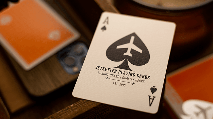 Jetsetter Playing Cards - Premium Orange Deck for Travel & Games | Perfect for Poker, Magic Tricks & Gifts