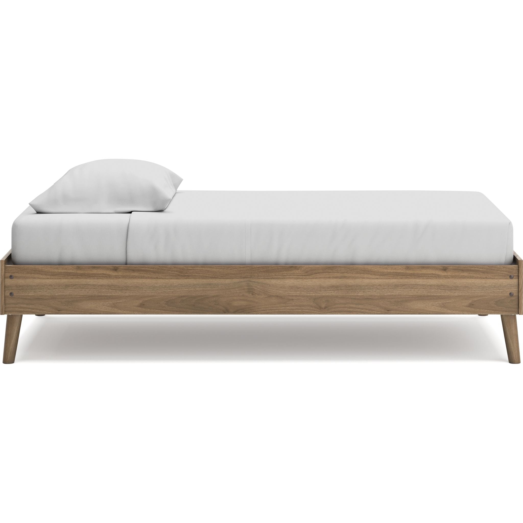 Aprilyn Twin Platform Bed Frame - Solid Wood, Honey Finish - Modern Minimalist Design for Kids, Teens & Guest Rooms - Perfect for Small Spaces & Loft Beds