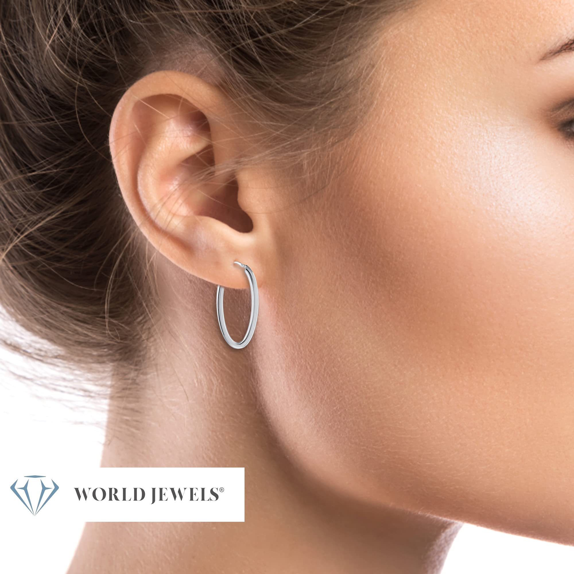 925 Sterling Silver Large 50mm Oval Twisted Hoop Earrings for Women - Italian Made Lightweight Fashion Jewelry | Perfect for Parties, Weddings & Everyday Wear | Gift for Her, Teens & Best Friends