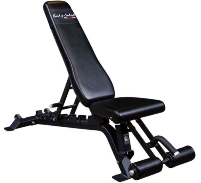 Body Solid ProClub SFID425 Adjustable Weight Bench - Black on Black with Decline Feature for Home Gym & Strength Training