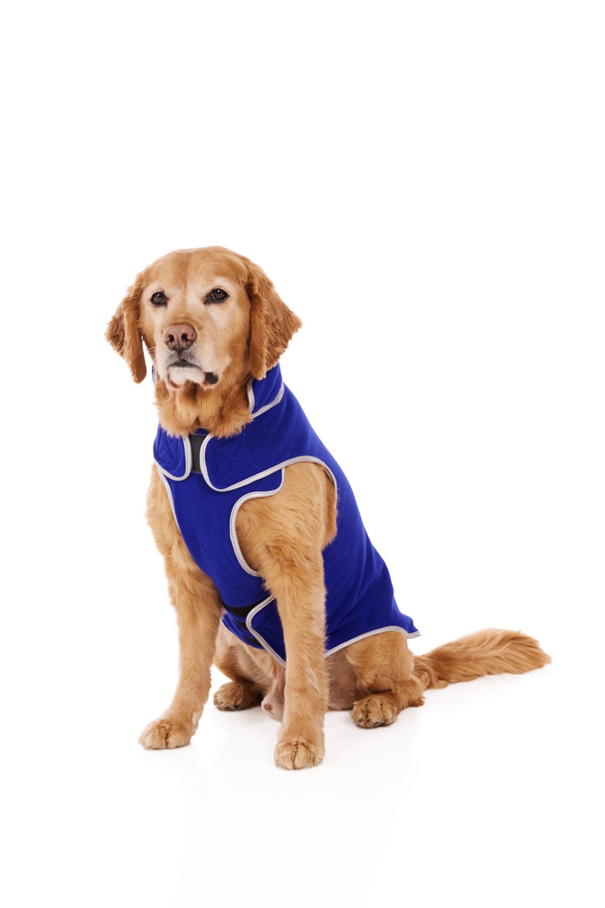 Polar Protection Dog Coat - Easy-On Velcro Fleece Jacket for Cold Weather - Adjustable Dog Vest Sweater for Small, Medium & Large Dogs (Medium, Royal Blue) - Perfect for Winter Walks & Outdoor Adventures