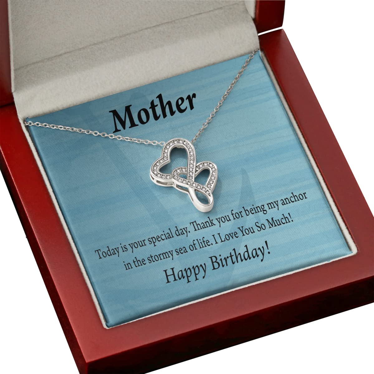 Personalized Double Hearts Message Card - Birthday Gift for Mom from Son or Daughter - Anniversary, Graduation Present - Express Your Love with Heartfelt Sentiments - Perfect for Special Occasions & Keepsake Memories