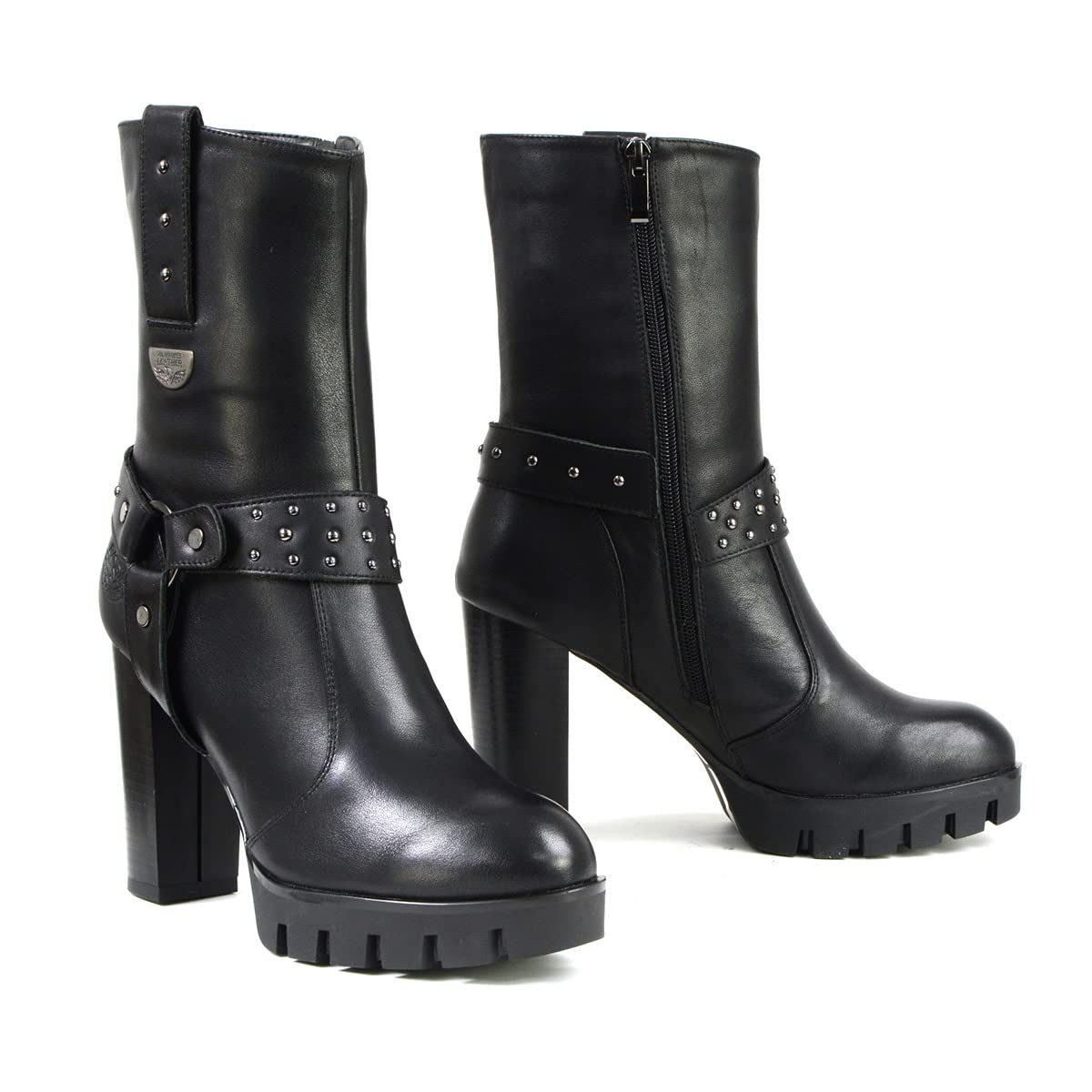 Premium Women's Leather Motorcycle Boots - Milwaukee Classic Casual Biker Boots Collection MBL-8 | Stylish & Comfortable for Riding, Outdoor Adventures & Everyday Wear