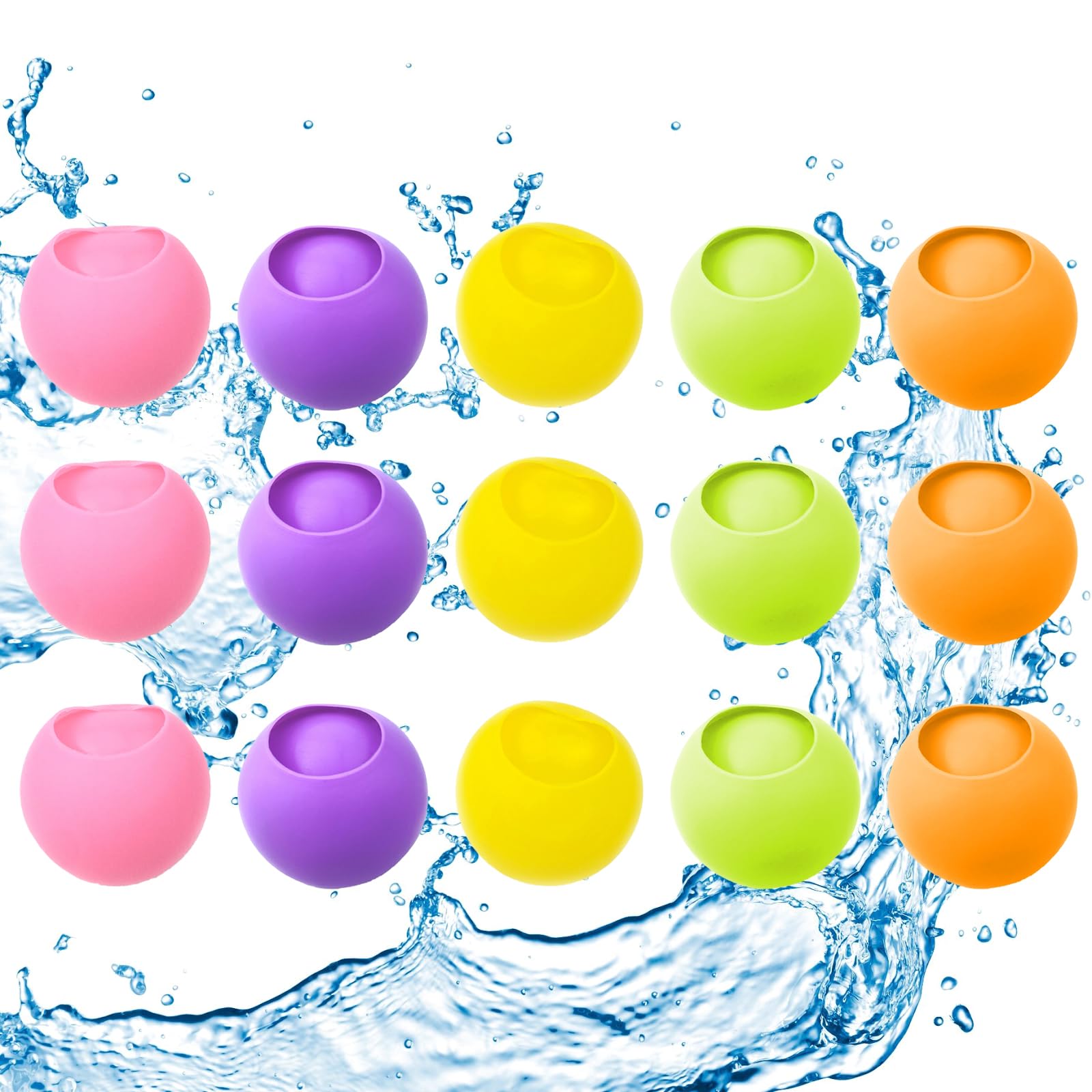 Reusable Water Balloons with Self-Sealing Closure - Splash Water Bombs for Outdoor Summer Activities, Kids & Adults - Perfect for Pool Parties, Garden, Beach Fun & Backyard Games