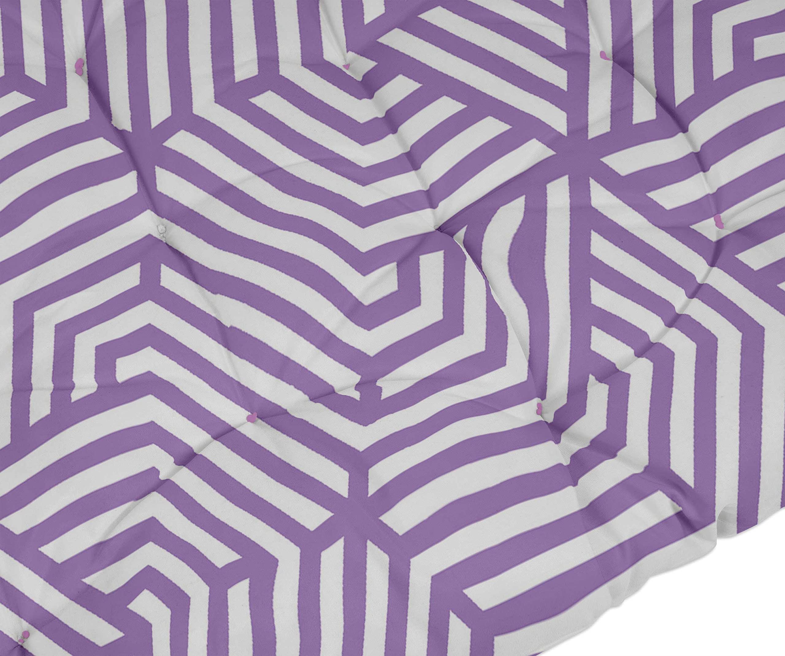 Quilted Thick Padded Seat Cushion for Rocking Chair, Sofa & Recliner - 74 x 23 Inches Dusty Purple - Outdoor Garden, Terrace & Bench Cushion with Secure Ties - Perfect for Patio, Deck & Sunroom Relaxation