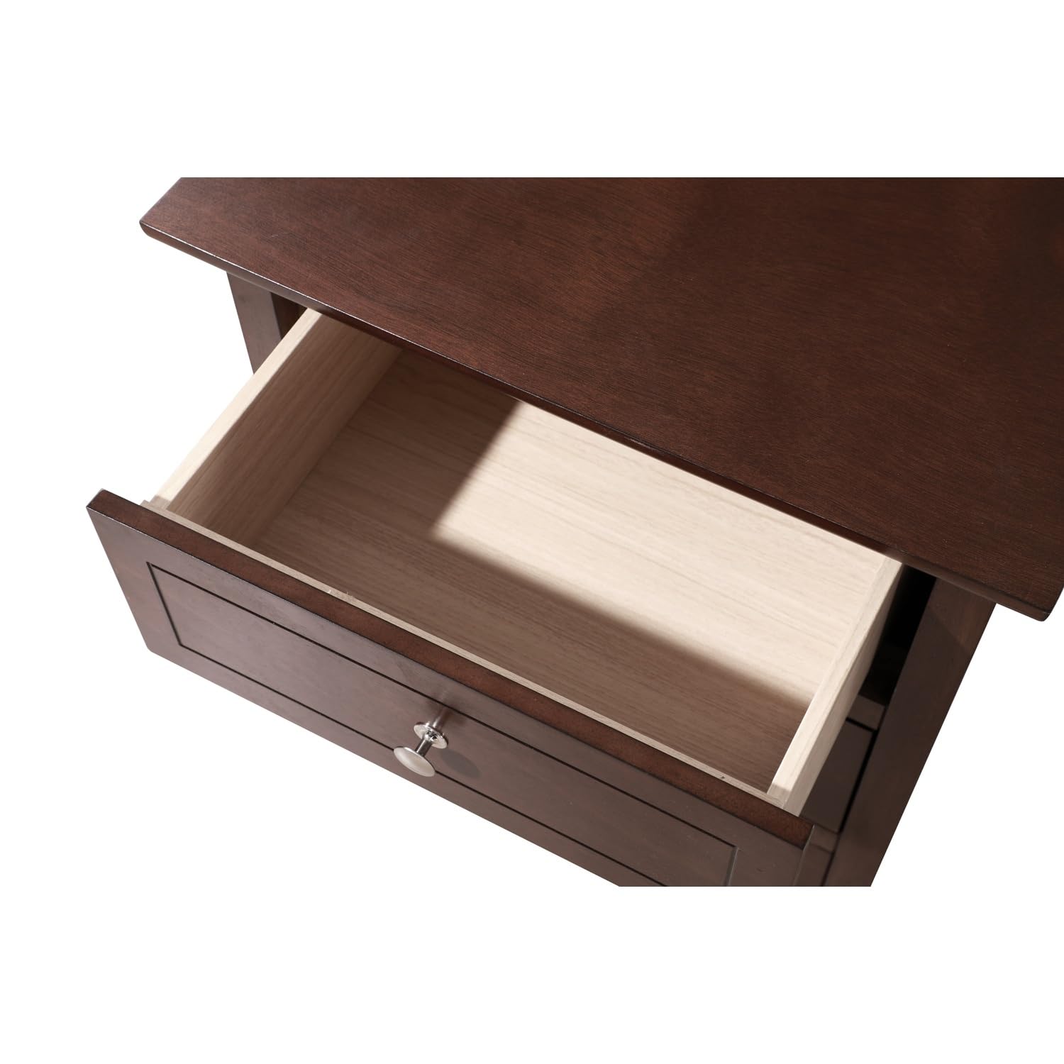 Daniel 3-Drawer Nightstand - Cappuccino Finish Small End Table for Bedroom & Living Room - Compact Storage Solution (25