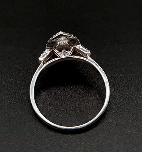 925 Sterling Silver Marquise Shape Ring Bezel Setting 10x5mm with CZ Stone - Handmade Blank Marquise Ring Setting for Engagement, Wedding, and Jewelry Making - Perfect for DIY Custom Rings