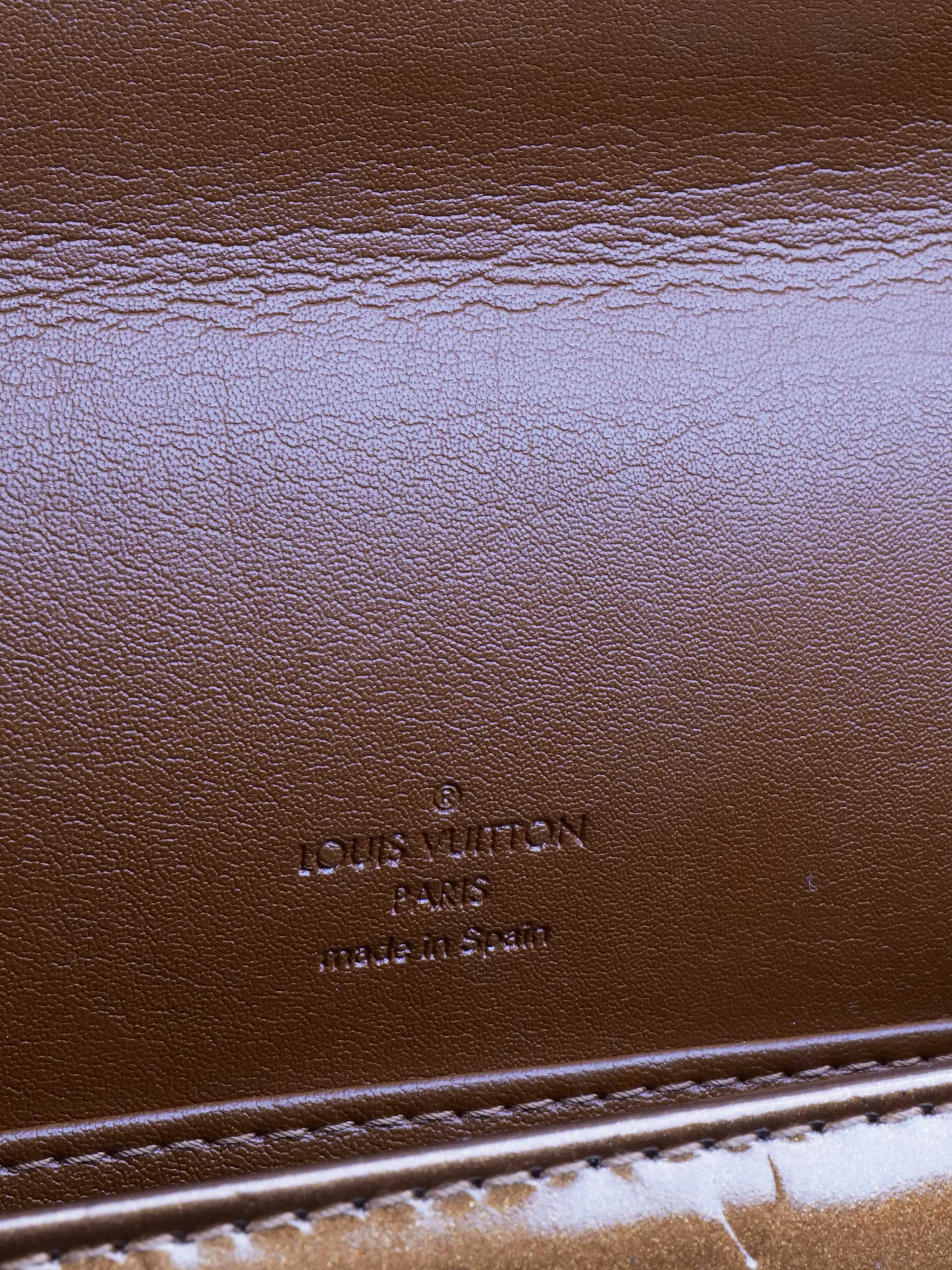 Authentic Louis Vuitton Bronze Vernis Patent Leather Musette Salsa Crossbody Bag - Luxury Designer Handbag for Women, Perfect for Date Night & Evening Events