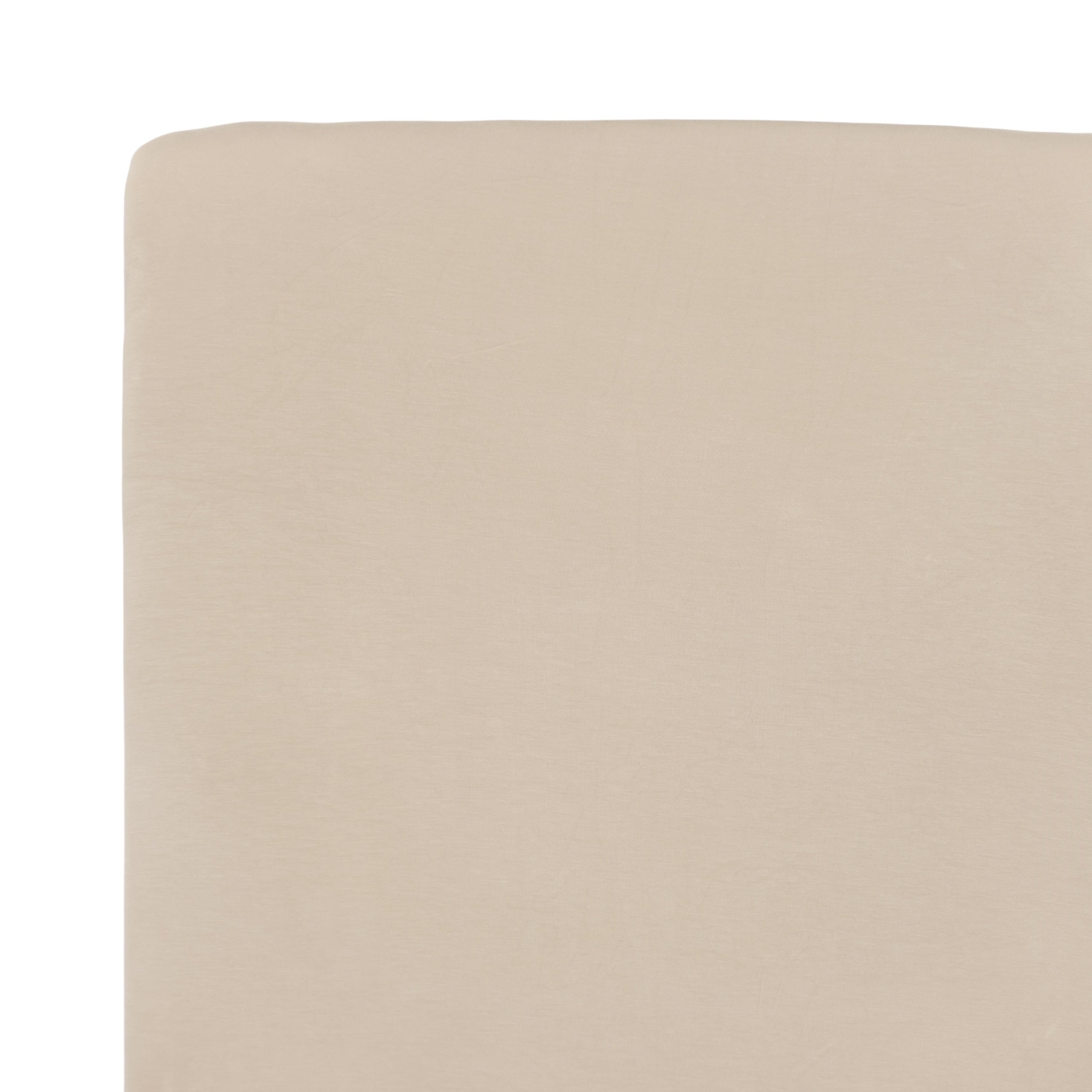 Organic Cotton Crib Sheet in Almond - Soft & Breathable Baby Crib Fitted Sheet for Nursery, Toddler Bed - Perfect for Newborns, Infants & Daycare Use