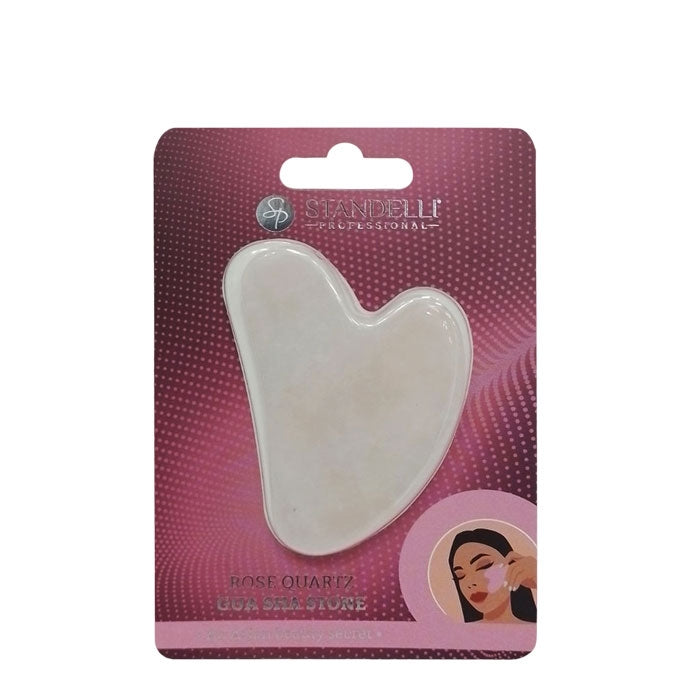 Standelli Stone Gua Sha Rose Quartz - Natural Facial Massage Tool for Skin Rejuvenation & Lymphatic Drainage | Perfect for At-Home Spa, Self-Care & Beauty Routine