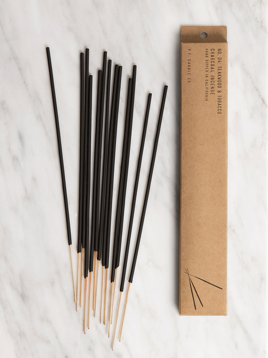 P.F. Candle Co Teakwood & Tobacco Scented Incense Sticks - Aromatic Home Fragrance for Relaxation, Meditation & Stress Relief