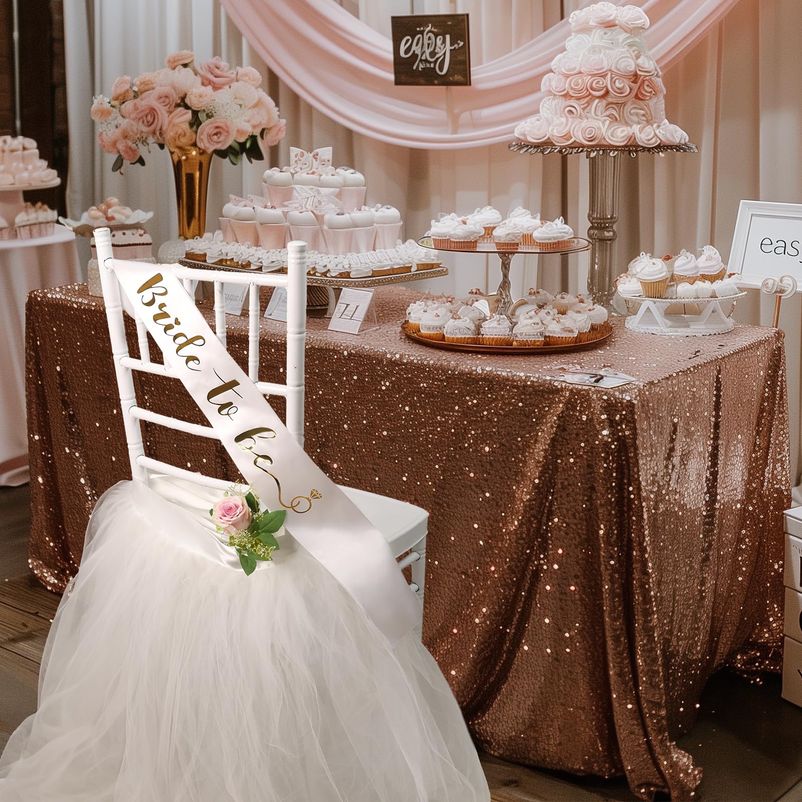 UNIQOOO White Tulle Tutu Chair Cover - 20
