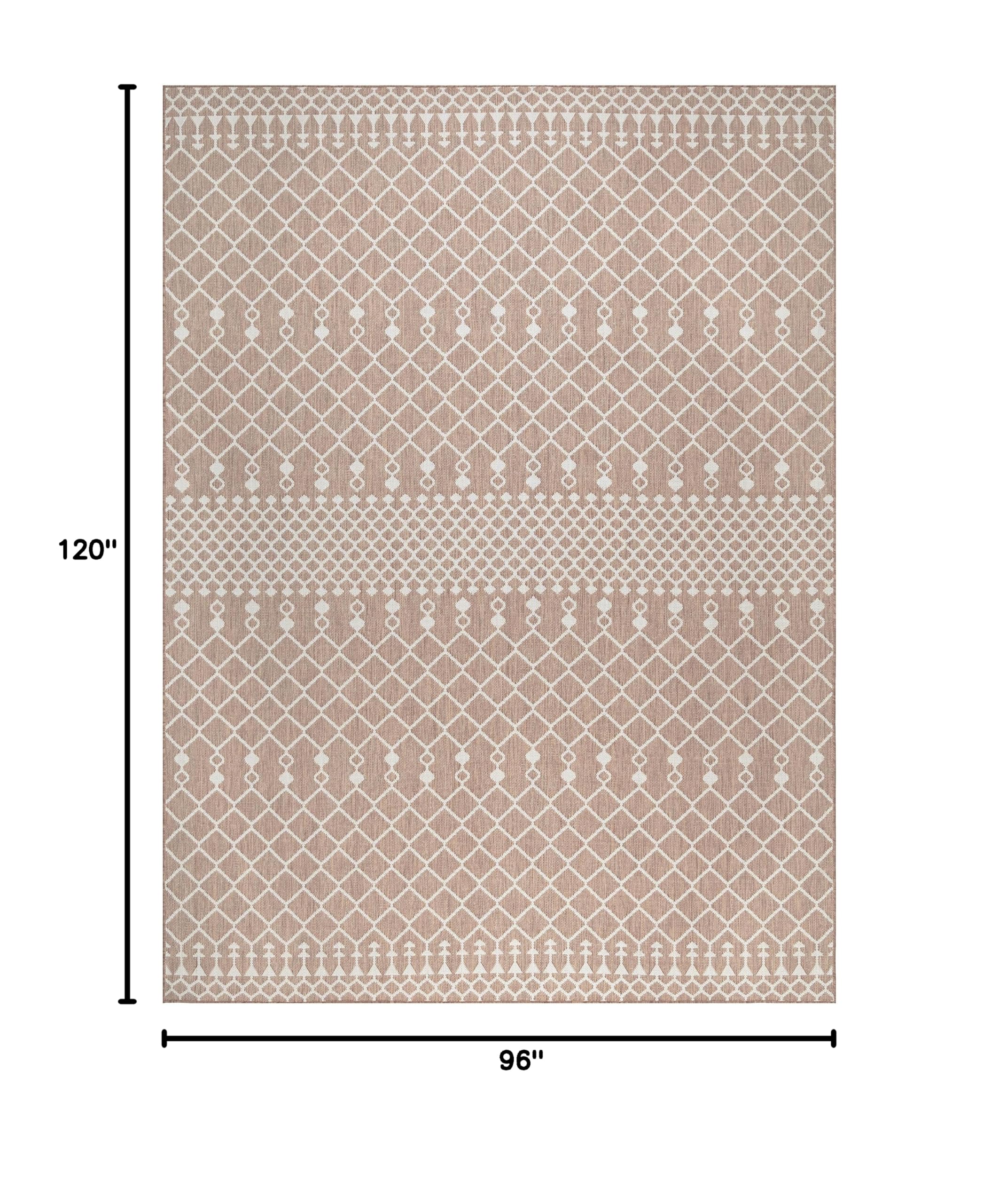 Nourison Positano Indoor/Outdoor Beige 8' x 10' Area Rug - Easy to Clean, Non-Shedding, Stain Resistant | Perfect for Bedroom, Living Room, Dining Room, Backyard, Deck & Patio (8x10) - Adds Comfort & Style to Any Space