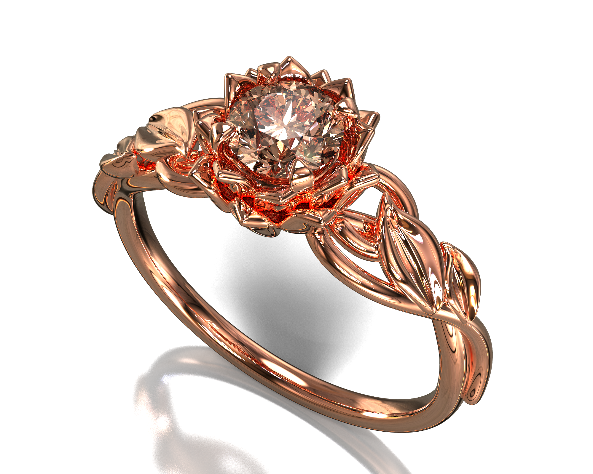 Unique Lotus Flower Engagement Ring With Morganite - Elegant Rose Gold Wedding Band for Women, Vintage Inspired Bridal Jewelry - Perfect for Proposals, Anniversaries & Romantic Occasions