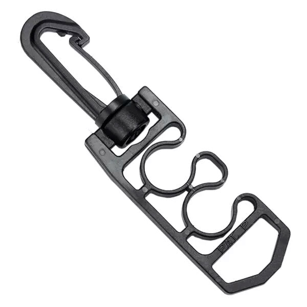 Aquatec Twin Scuba Hose Clip with D-Ring - Secure 2 Hoses for Scuba Diving, Snorkeling & Underwater Photography - Durable Dive Gear Accessory for Regulators & BCDs