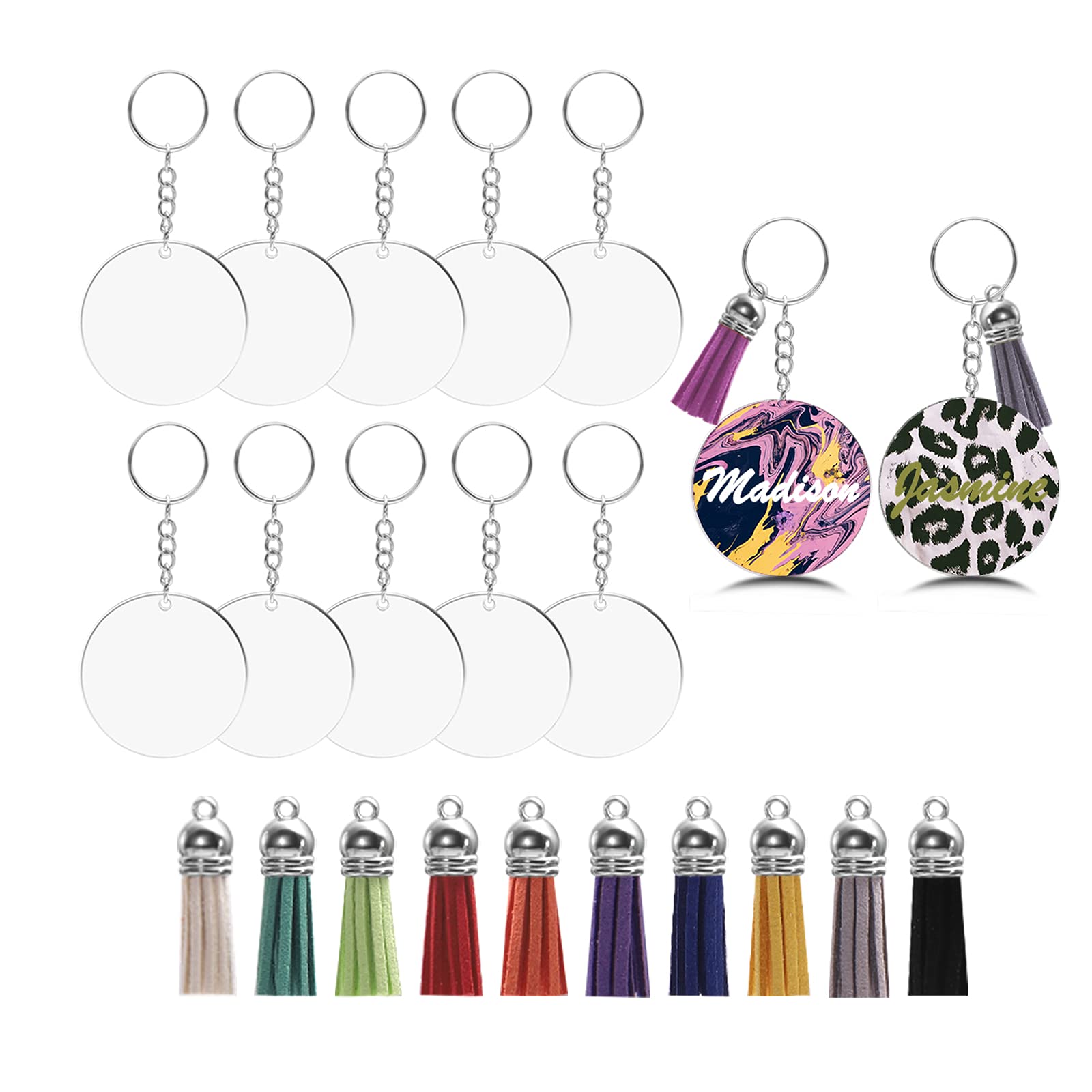 Custom Acrylic Keychain Blanks for Vinyl Crafts - DIY Blank Keychains for Personalized Gifts, Pet Lovers & Craft Projects - Perfect for Keyrings, Luggage Tags & Party Favors