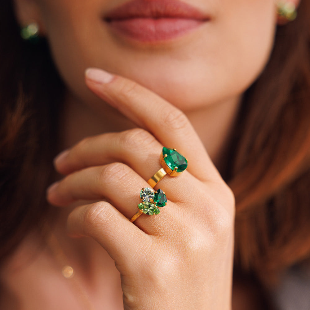 Mini Drop Ring - Majestic Green Jewelry for Women | Elegant Dainty Earrings for Daily Wear, Parties & Special Occasions
