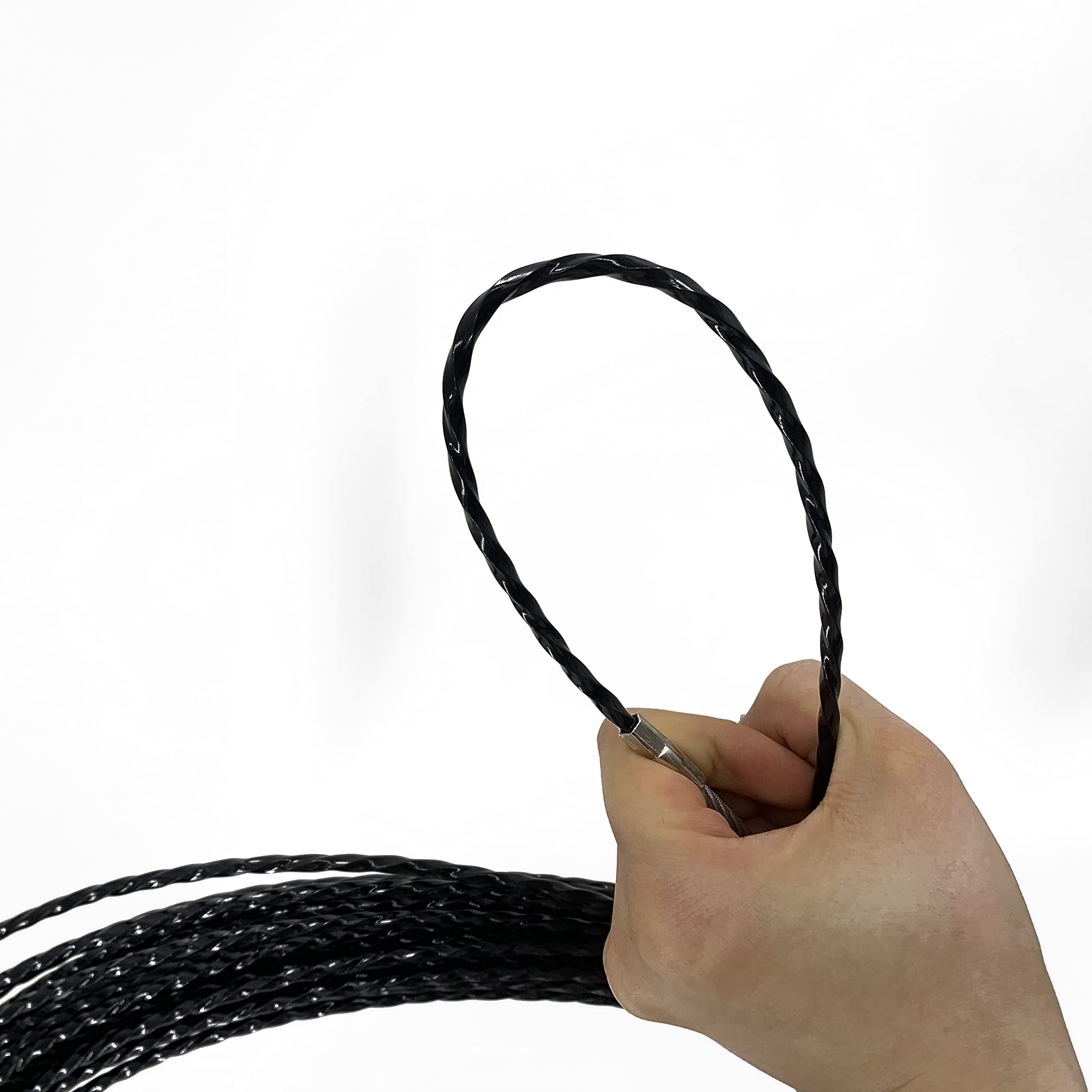 50ft Fish Tape Cable Puller Kit - 4.3mm Diameter, 15M Length PET Electrical Wire Guide - Perfect for Running Wires Through Walls, Conduits and Tight Spaces - Essential Tool for Electricians and DIY Home Installations