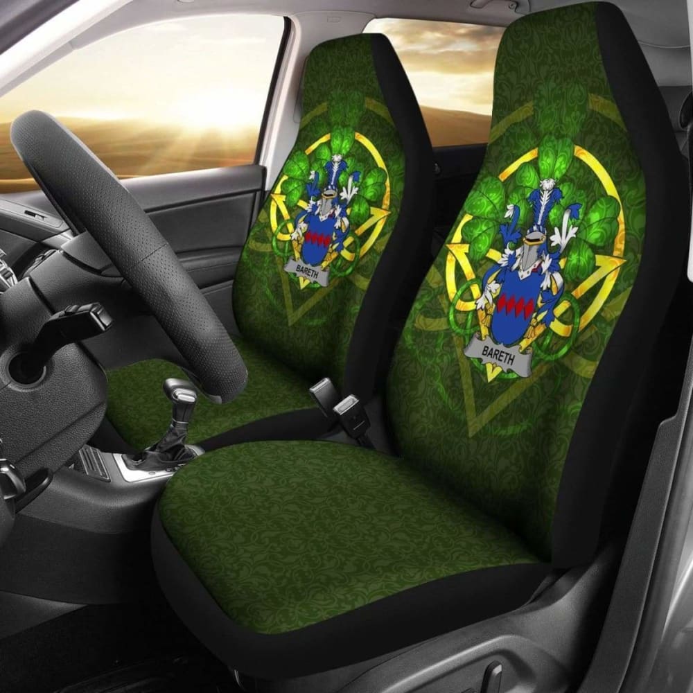 Bareth Ireland Car Seat Cover Set of 2 - Celtic Shamrock Design, Waterproof & Non-Slip Auto Seat Protector for Cars, SUVs, Trucks - Perfect for St. Patrick's Day & Irish-Themed Decor