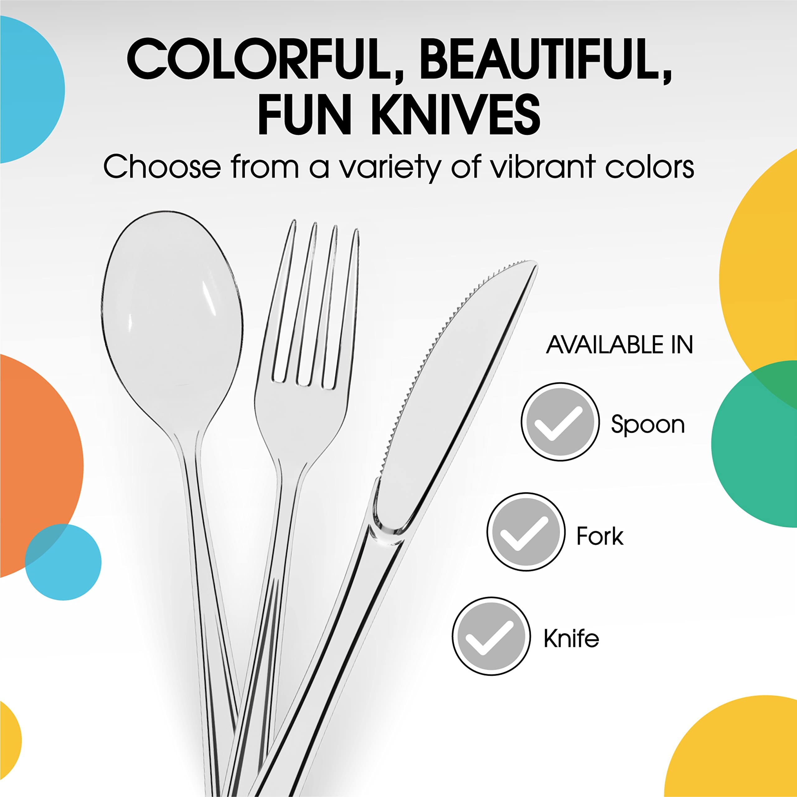 50-Pack Heavy Duty Clear Plastic Knives - Disposable Cutlery Set for Parties, Picnics & Catering | Durable Flatware for Wedding, BBQ & Events | BPA-Free Plastic Silverware