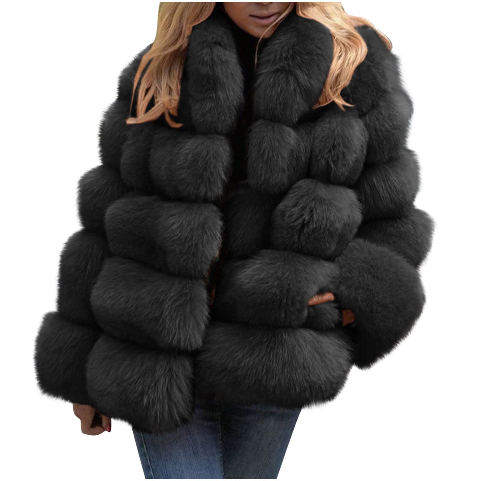 Plus Size Women's Winter Fleece Jacket - Warm Loose Fit Plush Coat for Cold Weather | Christmas Gift for Her | Perfect for Outdoor Activities & Holiday Gatherings